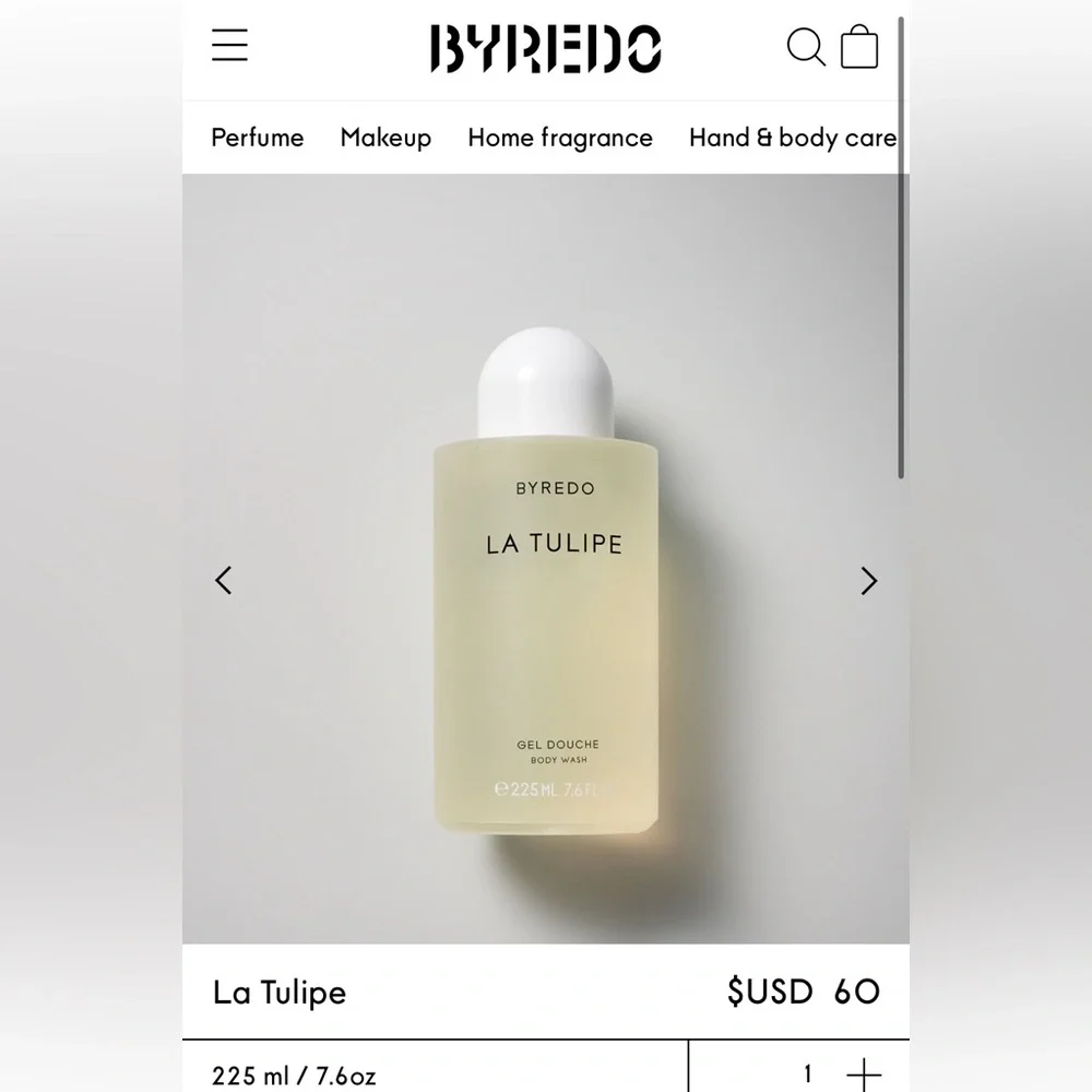 BYREDO LA TULIPE 7.6 OZ BODY WASH (BRAND NEW, NEVER USED)